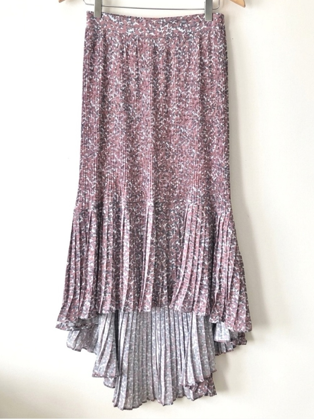 Anthro Lili’s Closet Sante Fe Accordion Pleated Floral Asymmetrical Skirt Size S